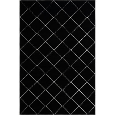 Tapis contemporain noir et argent Etowah