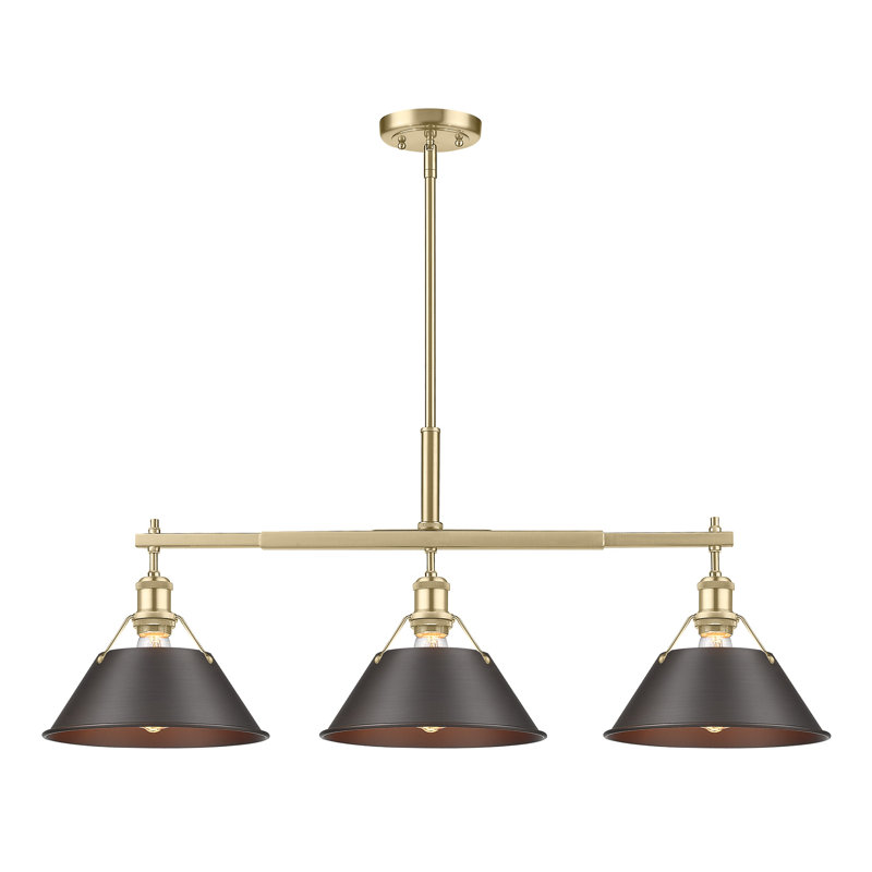 Weatherford 3 - Light Kitchen Island Pendant, Brushed Champagne Bronze, Rubbed Bronze