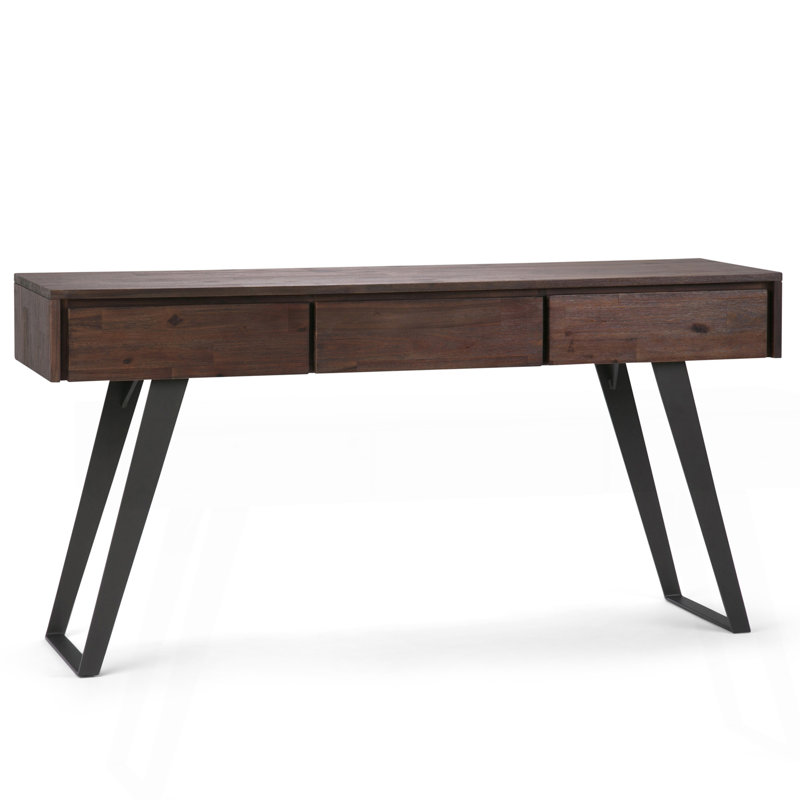 Console - canapé gris anthracite vieilli, Marron foncé