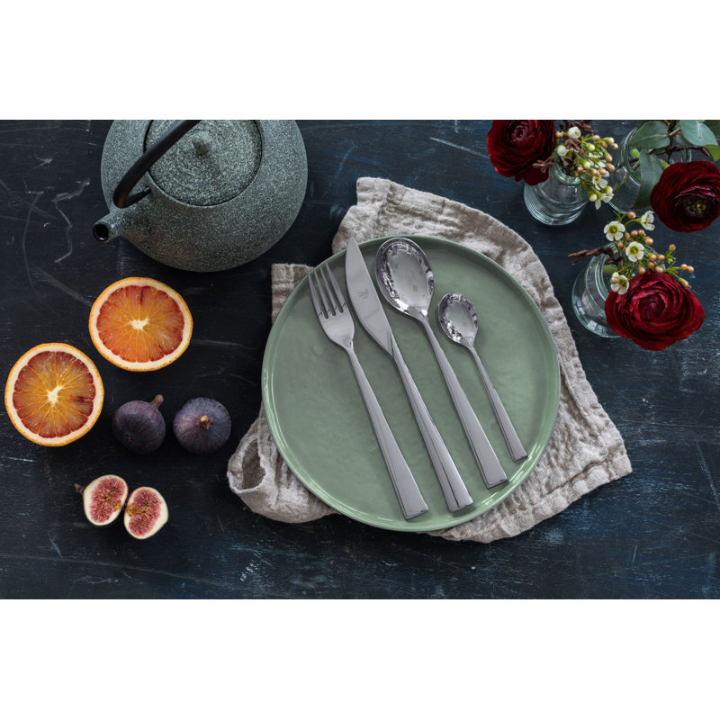Energia Mirror Finish 24-Piece Stainless Steel Flatware Set, Service for 6