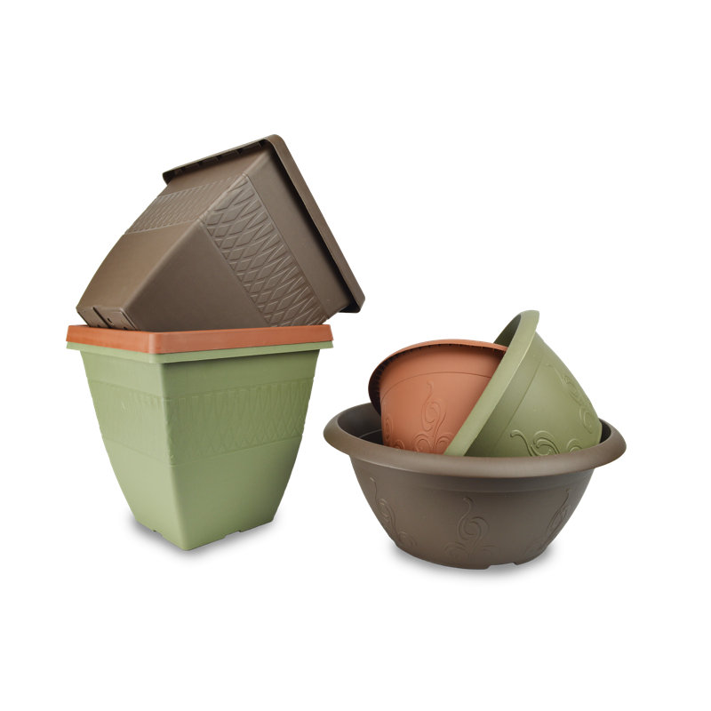 Ensemble de pots de fleurs en plastique 6 pièces Gyeong-hui