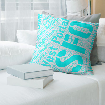 Districts Word Art Linen Pillow