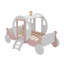 Lit de transport de princesse simple avec couronne, lit de voiture plateforme en bois avec marches-122515641