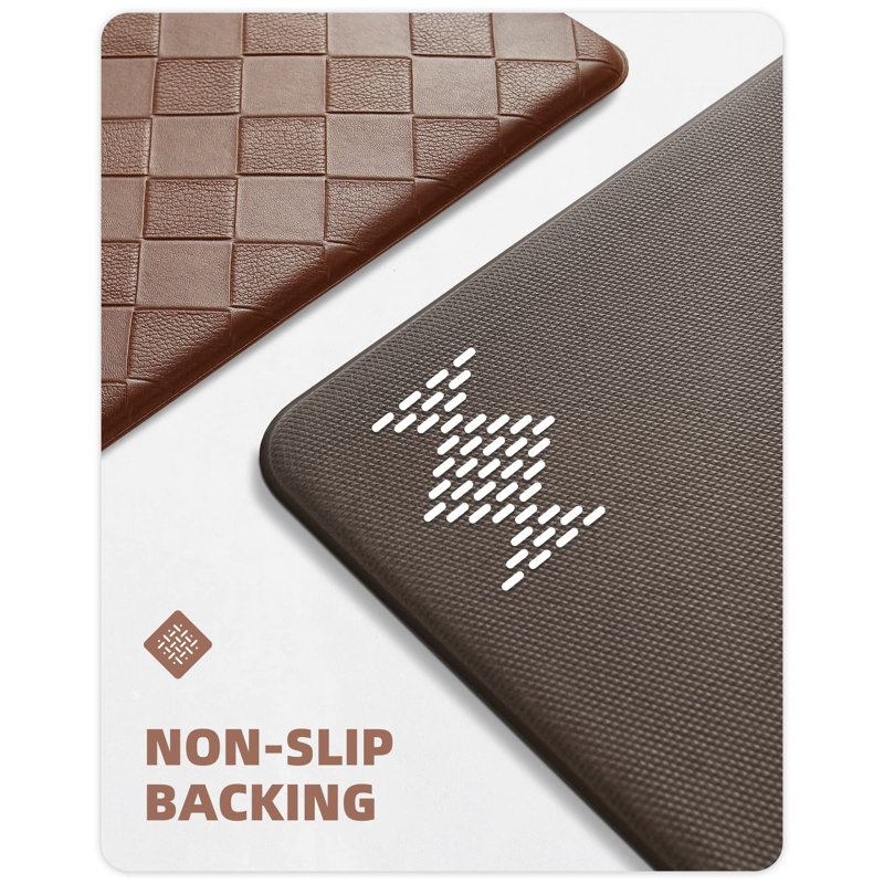 Tapis de cuisine antidérapant Devarian, Brun, Tapis de couloir 1 pi 4 po x 5 pi 9 po