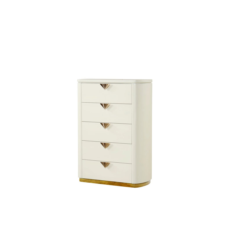 Commode 5 tiroirs de style moderne avec miroir