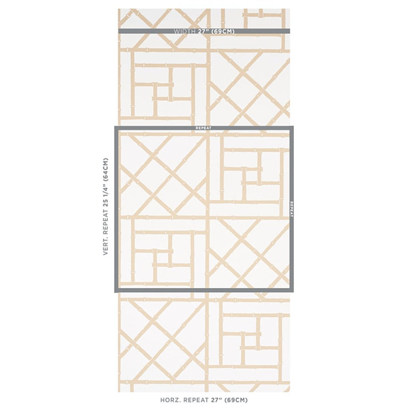 Schumacher x Cristina Buckley Trellis Wallpaper, Sand