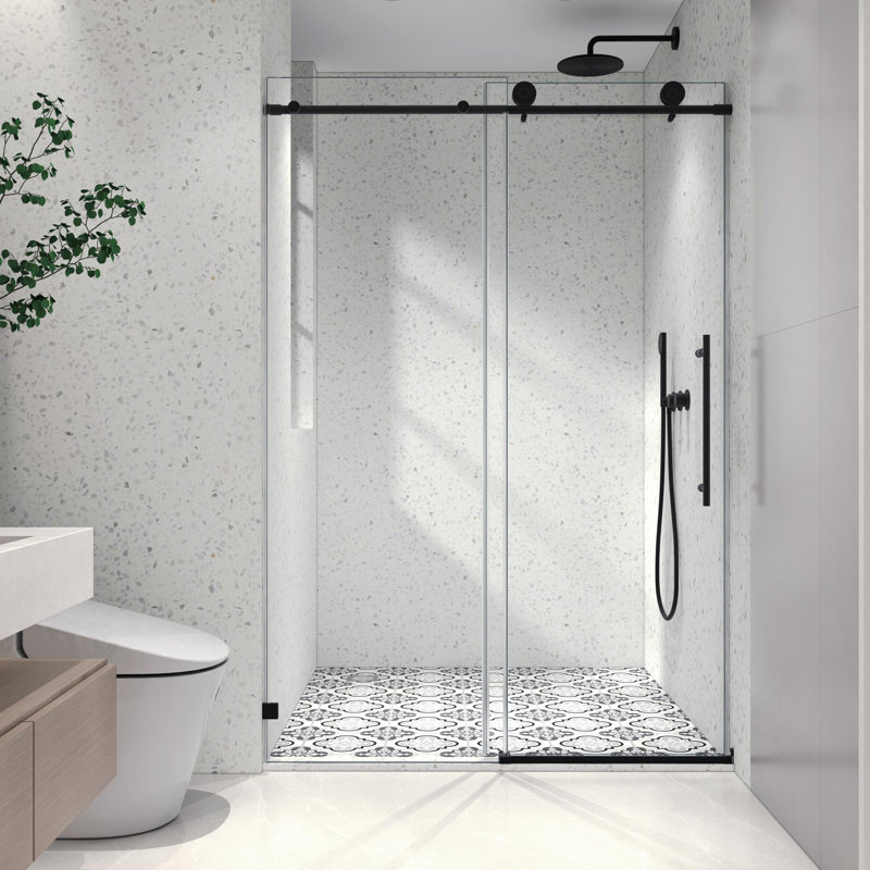 Porte de douche coulissante simple sans cadre l 54 po x H 76 po