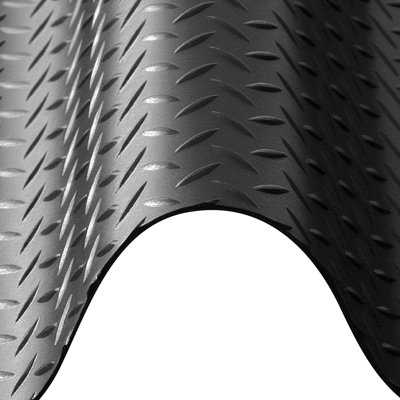 Garage Floor Roll, 4 x 25 ft Garage Flooring Mat, 3 mm Thickened Rubber Diamond Plate Floor Protector Mat, Non-Slip, Wear-resist, Waterproof, Easy to Clean for Warehouse, Gyms,Trailer, Black