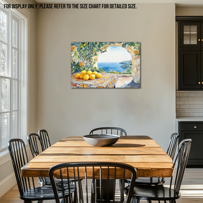 Art mural de citron, décoration murale de cuisine de citron, affiche d'art mural sur toile paysage méditerranéen, images de fruits pour la cuisine, impressions murales de décoration murale italienne pour œuvre d'art de salle à manger 18 po x 24 po