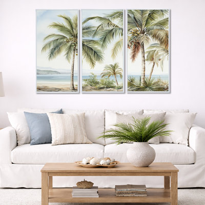 Ensemble de salon Palms Palm Trees On The Beach V - Palmiers et palmiers