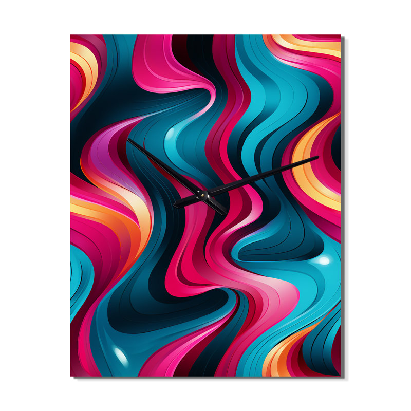 Retro Waves I - Horloges murales modernes, Moyen