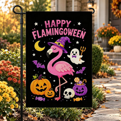 Halloween Welcome Garden Flag ,Double Sided 12x18 Inch Yard Flags,Blue white swing ghost