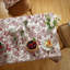 Nappe rectangulaire rouge en lin floral 55 po x 71 po lavable pour l'Action de grâce et pour Noël