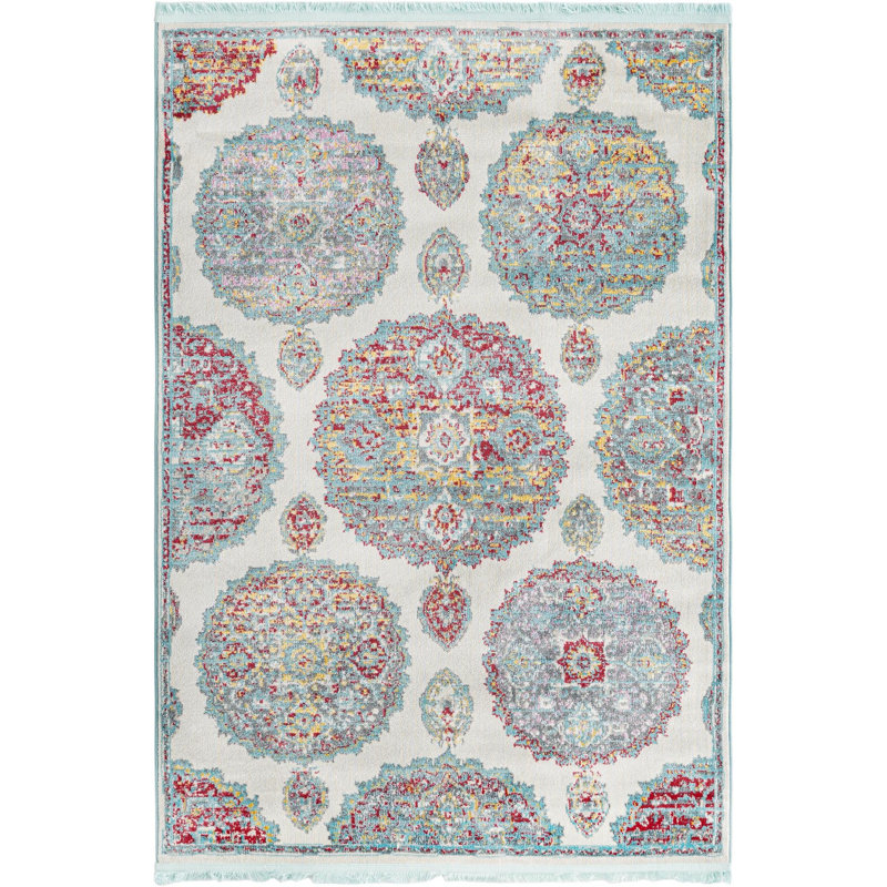 Floral Indoor Rug, Rectangle 4'3" x 6'
