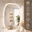 Miroir de salle de bain mural carré ovale à DEL en verre trempé anti-buée - Certifié UL-133329352