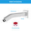 Bras de douche mural en acier inoxydable avec bras de douche 6 pouces-100668438