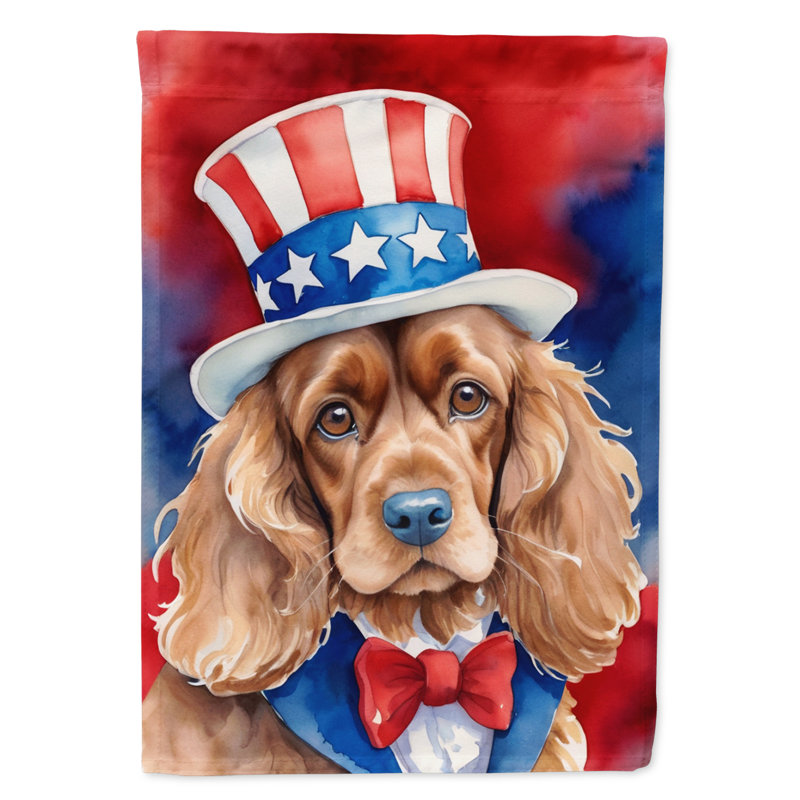 Drapeau patriotique du jardin américain, Épagneul cocker brun