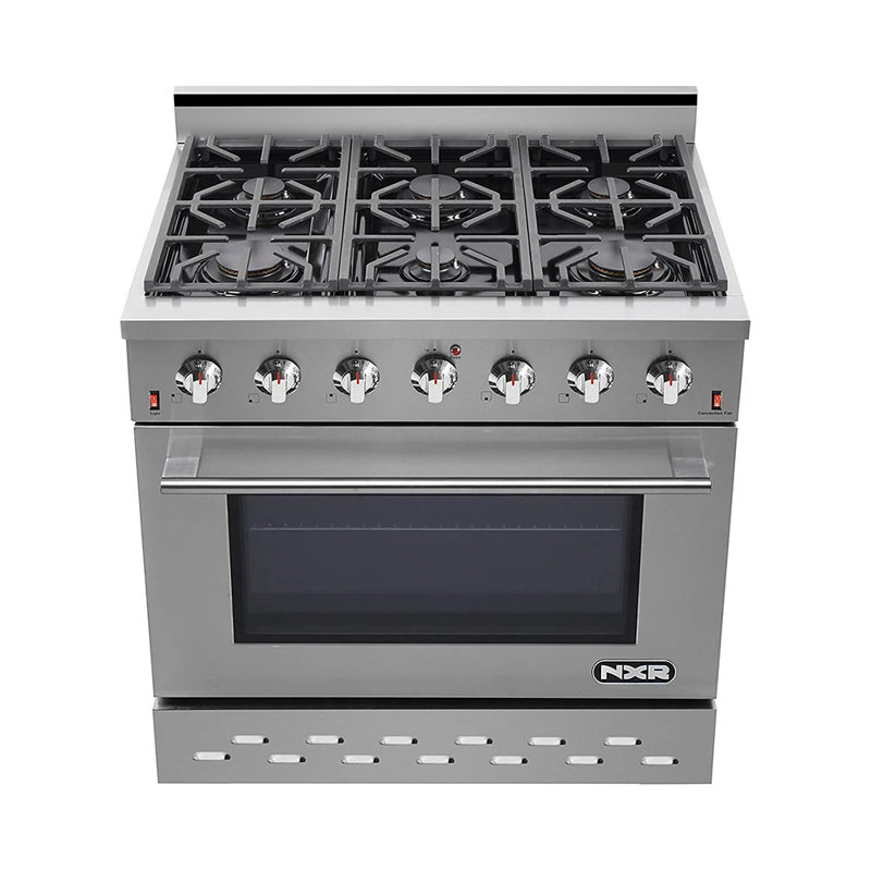 Cuisinière à convection autoportante à double carburant de 36 po 5,5 pieds cubes NXR Professional