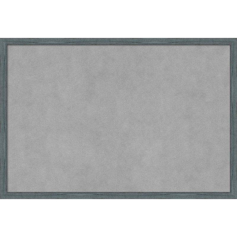Tableau magnétique encadré étroit bleu-gris rustique, H 17 po x l 25 po