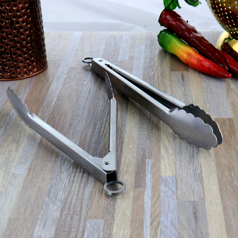 Stainless Steel 2-Piece Kitchen Tongs Set with Hanging Loop