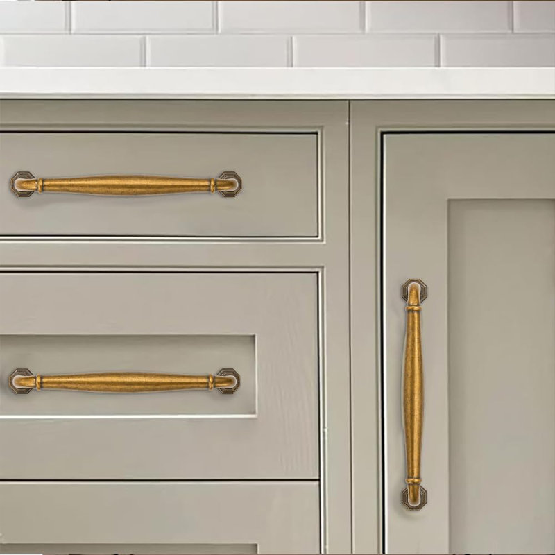 Paquet de 10 poignées de meuble-lavabo en laiton antique de 3,5 pouces en alliage de zinc massif robustes pour quincaillerie de commode de salle de bain