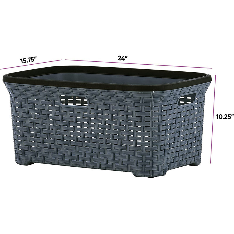Wicker 2 Piece Laundry Set, Gray