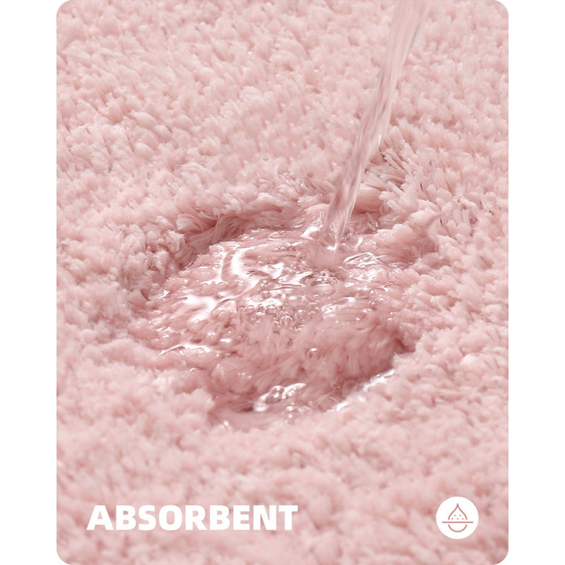 Non-Slip Bath Rug, 36" L x 24" W, Pink