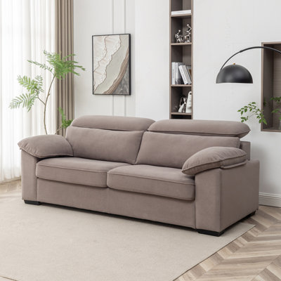 2-Seater Sofa Bed, Mid-Century Modern Couch, Convertible Queen Size Sleeper Sofa With Wooden Frame & Polyester Upholstery, Pull-Out Design, 300 Lbs Capacity - Space Saving For Living Room, Gray