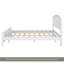 Structure de très grand lit avec tête de lit arquée, lit double plateforme en bois, aucun sommier requis, assemblage facile, silencieux, blanc-133408471-133408474
