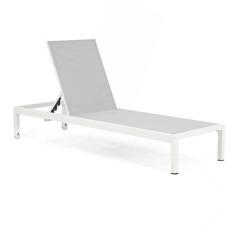 Ensemble de 2 chaises longues réglables en aluminium résistantes aux intempéries et aux rayons UV pour l'extérieur