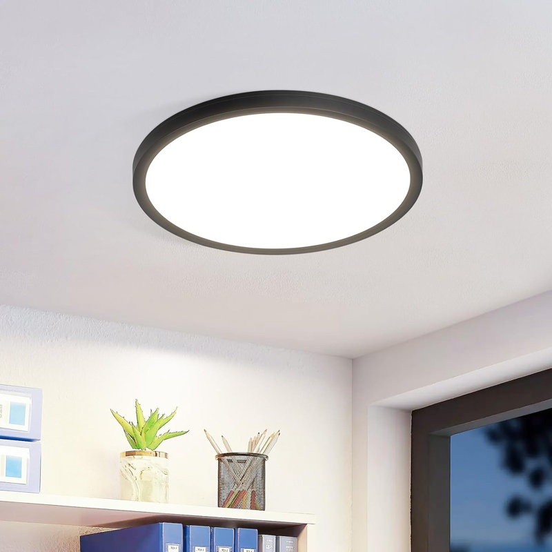LED Semi Flush Mount, 4000 Kelvins, Black