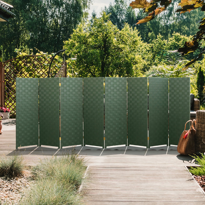 Outdoor Folding Screen, White, 47" H, 6