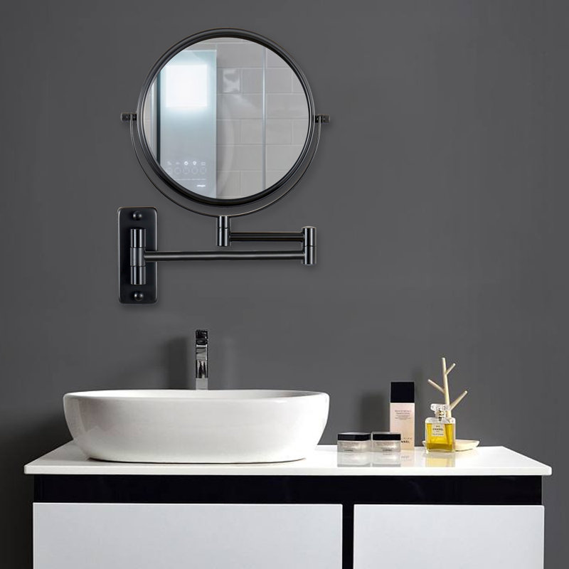 Miroir de salle de bain grossissant Luft, Noir