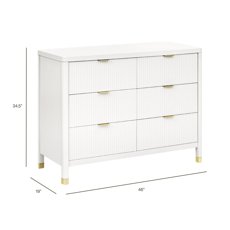 Brimsley Tambour 6 - Drawer Assembled Dresser, White