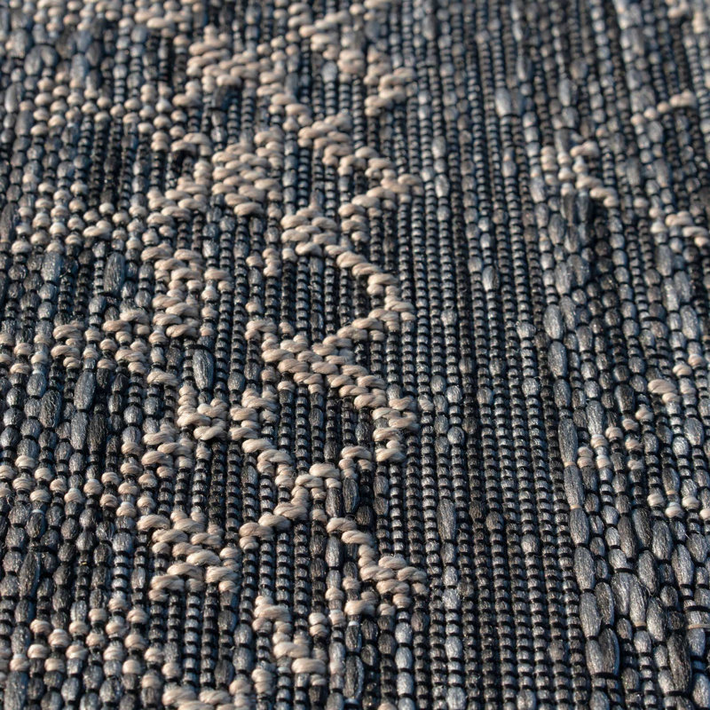 Barletta Grey Scandi Flatweave Indoor Outdoor Rug, Rectangle 120 x 170cm