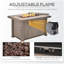 Foyer de table au propane Outsunny de 42 po, foyers d'extérieur au gaz en osier à effet de serre de 50 000 BTU avec plateau en céramique, base en acier, couvercle, pierres de lave et couvercle, certification CSA, gris