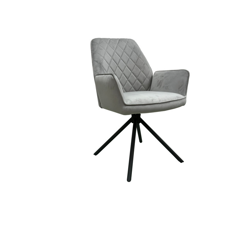 48cm H Velvet Upholstered Armchair, Grey