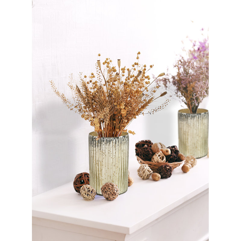 Vase de table en verre Granit, H 6 po x l 4 po x P 4 po, Champagne
