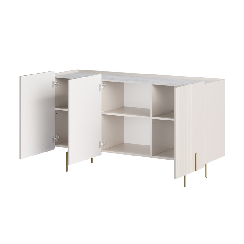 Overkamp 150cm Sideboard, Cashmere/Crema bianca/Gold