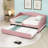 Upholstered Daybed with LED lights and a Twin Size Trundle-655625579-655625576