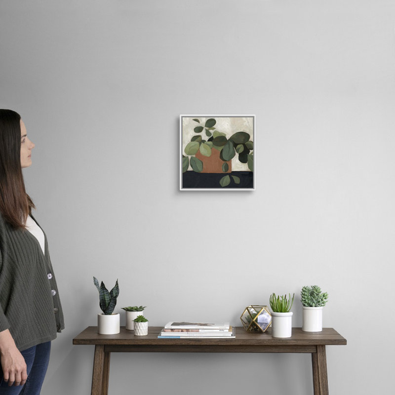 Jade Hoya I, art mural sur toile, H 14 po x l 14 po, Toile avec cadre blanc