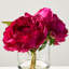 Beauty Peony Faux Water Illusion Floral Arrangement In Small Clear Glass Urn