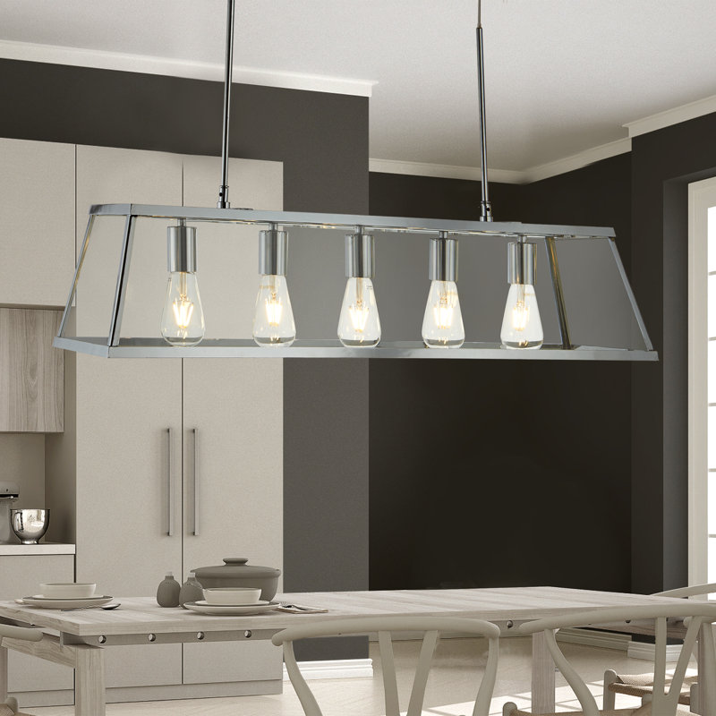 Porterville 5-Light Kitchen Island Chandelier, Chrome