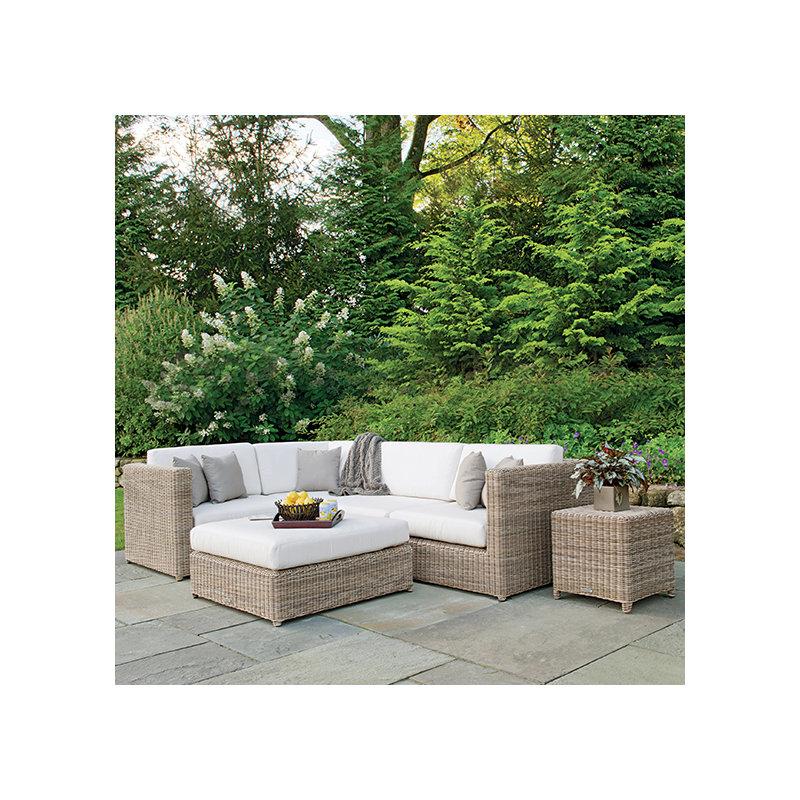 Sag Harbor Outdoor Ottoman, Sag Harbor Classic White, Cloud