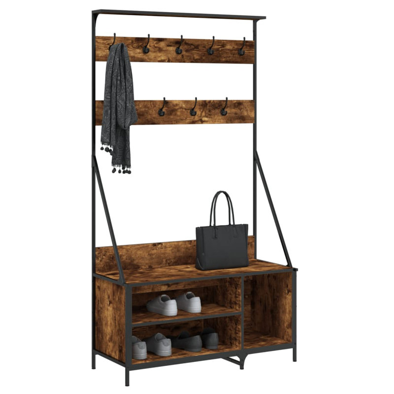 Elsmoriet 100cm Clothing Rack, Smoked Oak