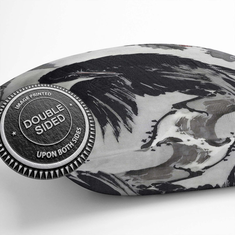 A Crow On A Branch Square Throw Cushion, 55 x 55 cm
