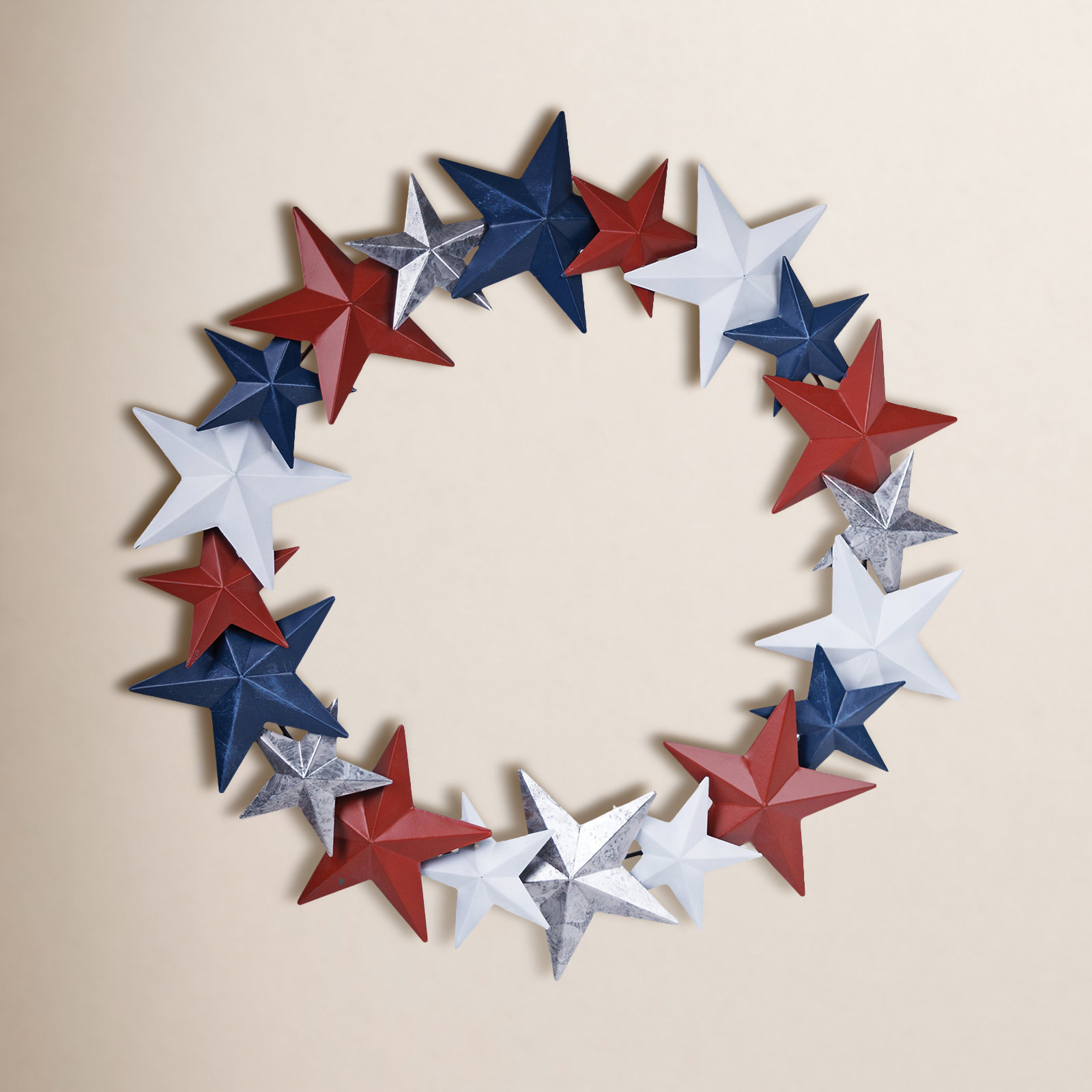 Americana Metal Star Wreath 18"D