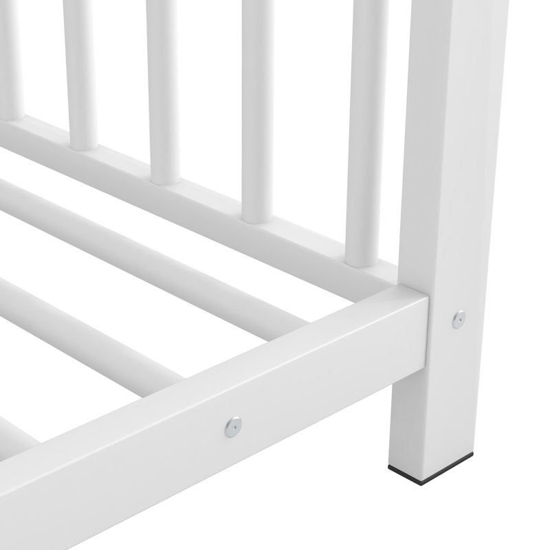 Lit plateforme simple en métal, blanc, Blanc