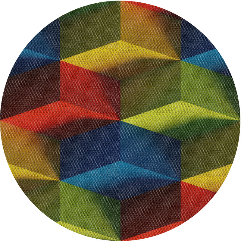 Geometric Indoor Rug, Round 6'