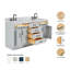 Meuble-lavabo double en bois massif de 66 po avec plateau en marbre de Carrare de 1,5 po Thornaby-1008703713-1047605994